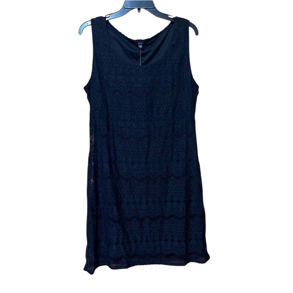 NWT Tiana B. Black Sleeveless A-Line Lace Dress Size XL